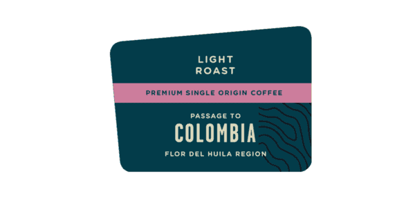 Label for Colombia Light Roast Single Origin Coffee