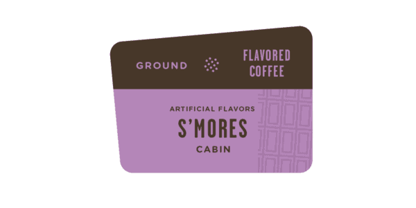 Label for S'mores Cabin Flavored Coffee