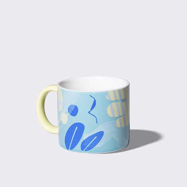 12 ounce ceramic mug with a spring pattern
