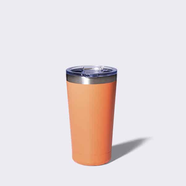16 ounce coral stainless steel tumbler