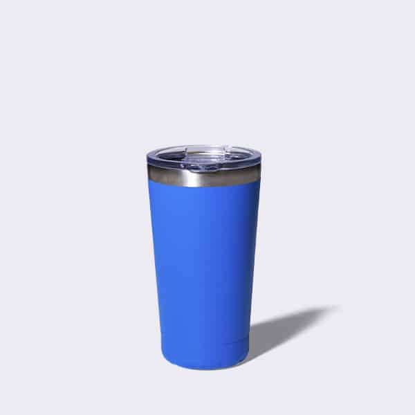 16 ounce blue stainless steel tumbler