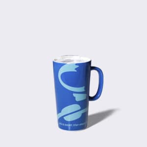 Caribou Coffee Blue Latte Mug with caribou coffee logo