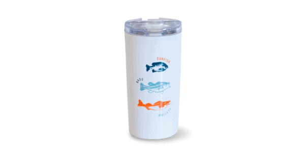 so many fish, so little time white and orange stainless tumbler