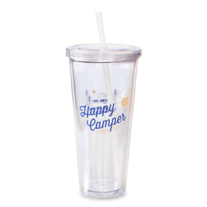 20oz Happy Camper Clear Front