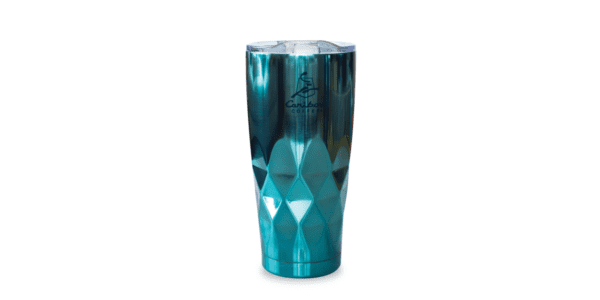 Tall Faceted Tumbler Blue