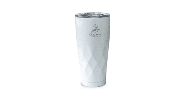 Tall Faceted Tumbler White