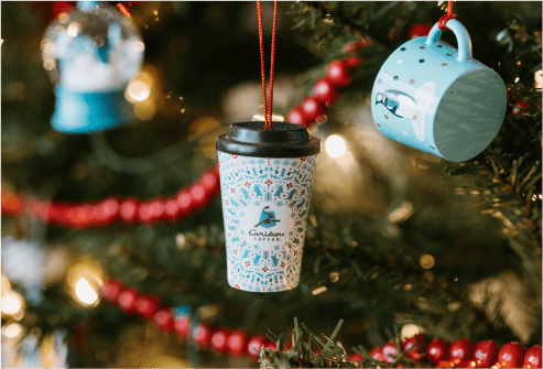 Ornaments from Caribou Coffee