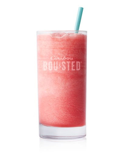 Blended Cherry Limeade. Caribou BOUsted caffeinated beverages