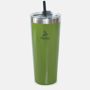Green Stainless Steel Cold Tumbler with a Straw