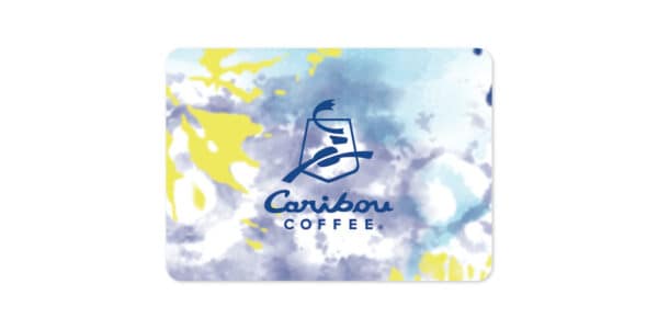 Tie Dye Caribou Coffee physical gift card