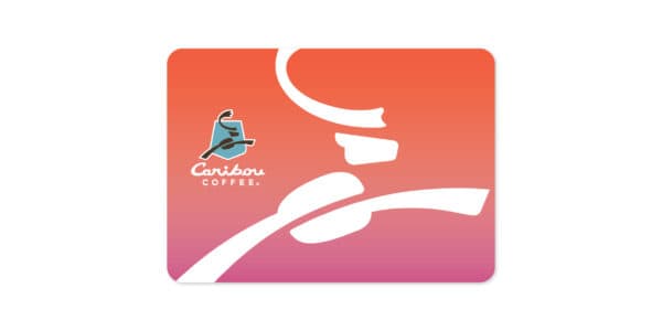 Pink caribou coffee logo physical gift card