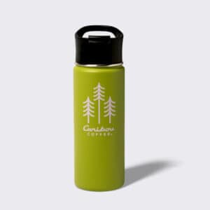 Green stainless steel tumbler with yellow trees
