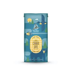 Cabin Life Blend Light Roast Whole Bean Front. Grab your bag now.