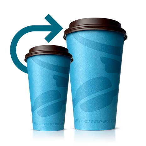 Beverage Size Upgrade Icon. Redeem for 25 Points.