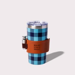 Blue and black tumbler with flask