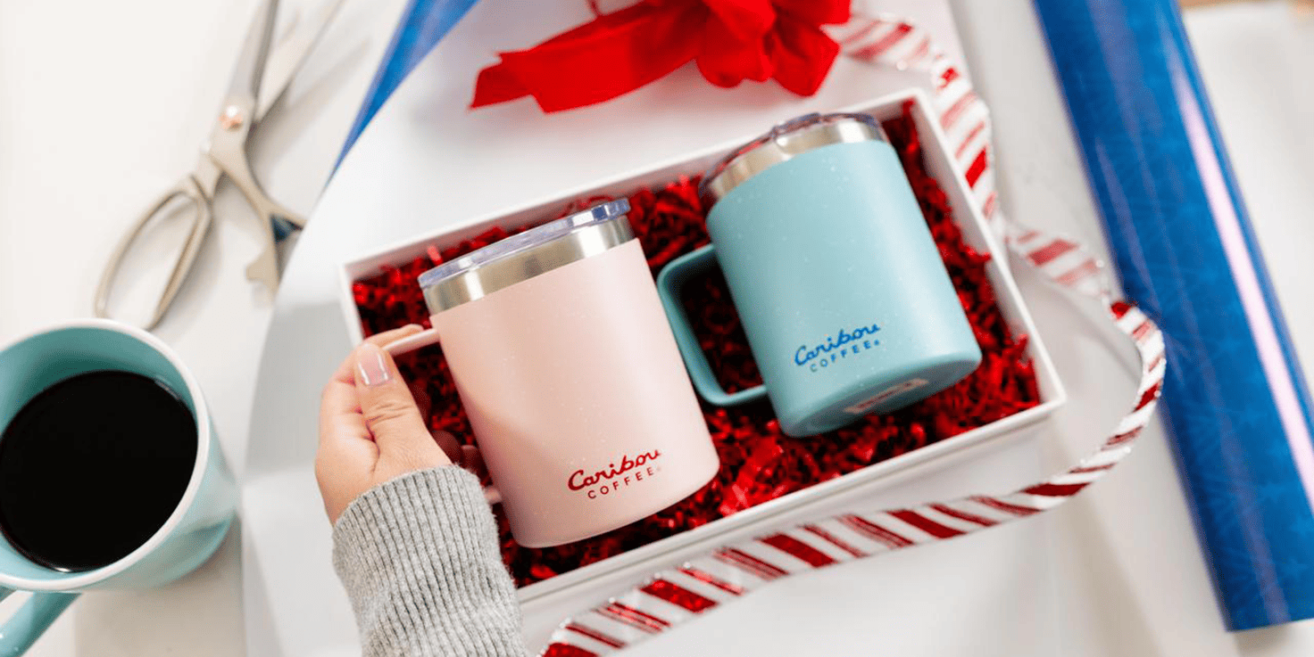 caribou coffee mugs in gift box