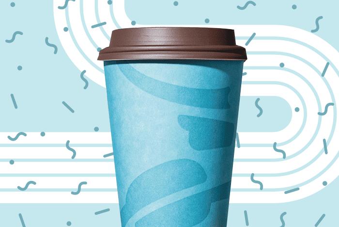 Blue Caribou Coffee to-go cup