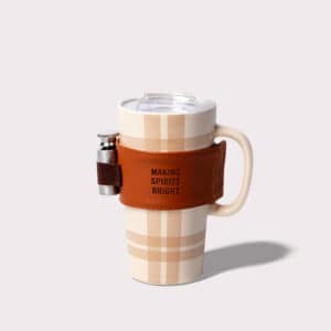 Ivory Making Spirits Bright latte mug with a flask