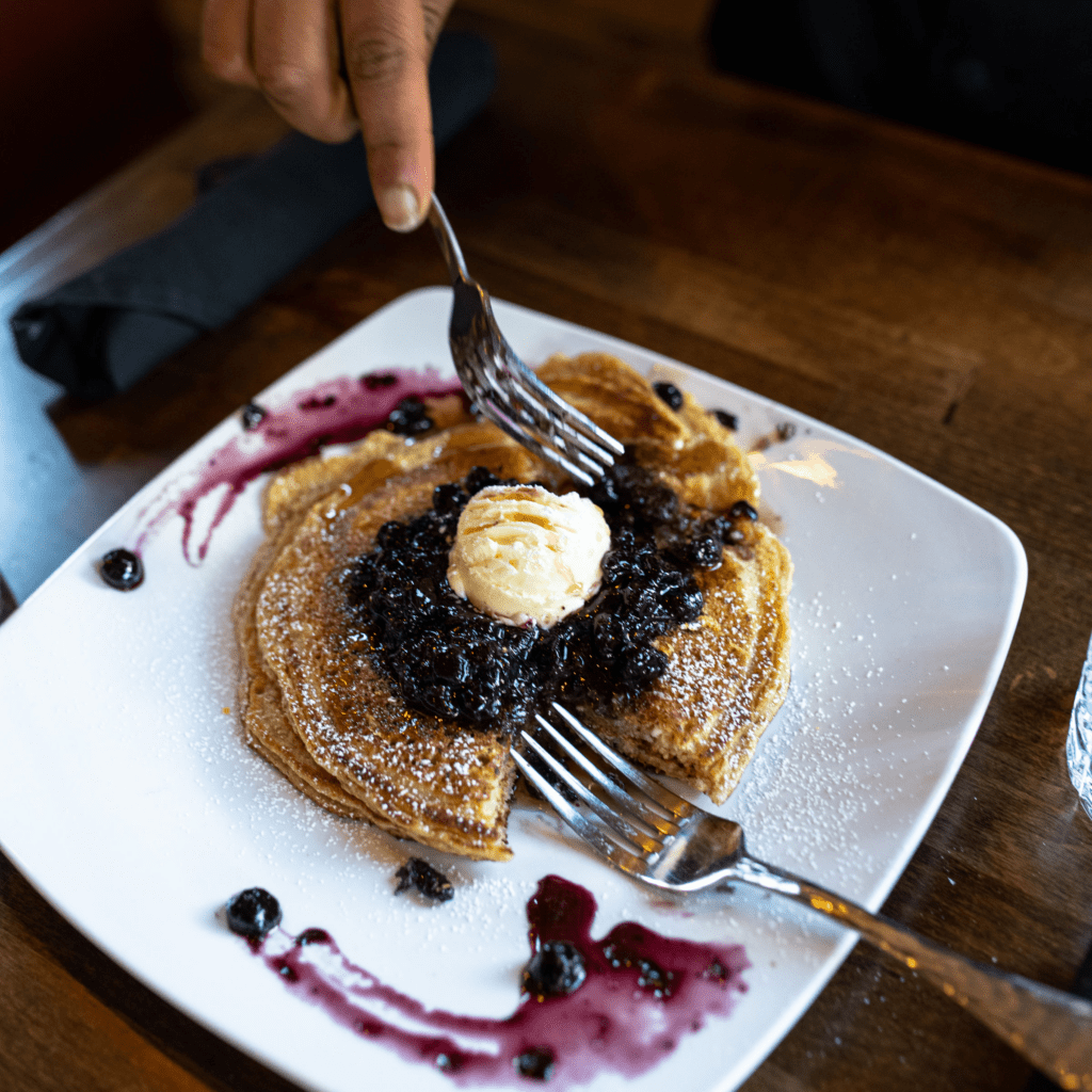 blueberry pancakes at Stepchld