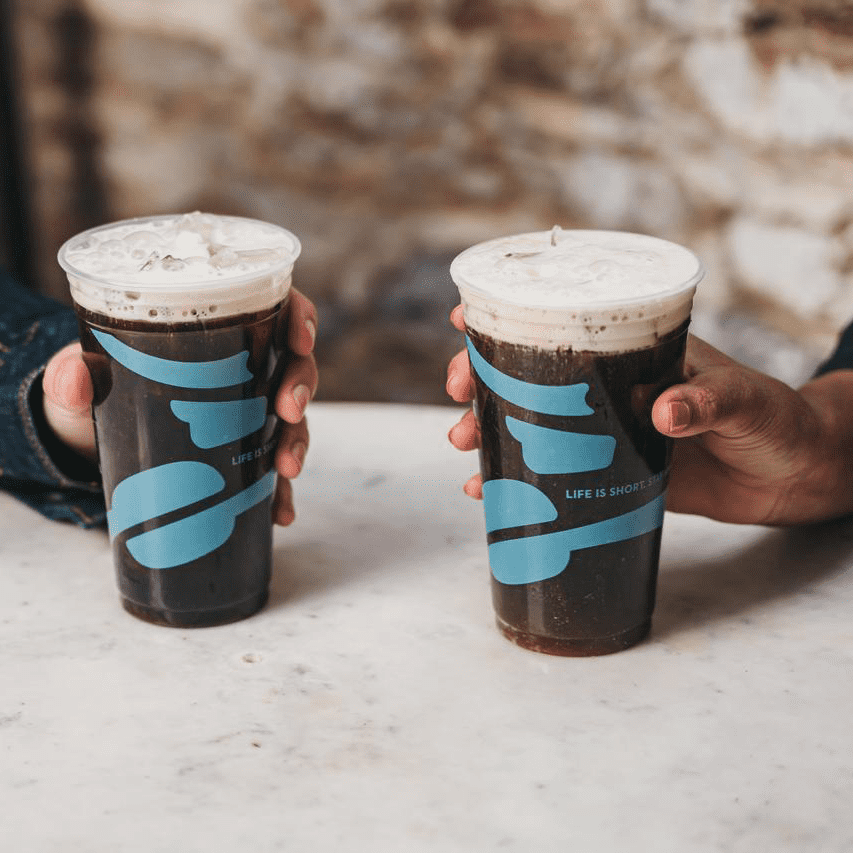 two cups of caribou coffee cold press