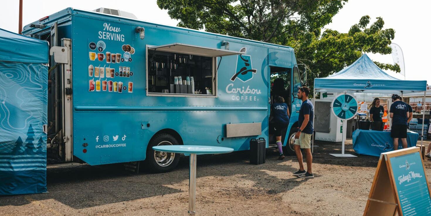 Caribou Coffee's mobile food/coffee truck, the 'Bou Truck, at an event