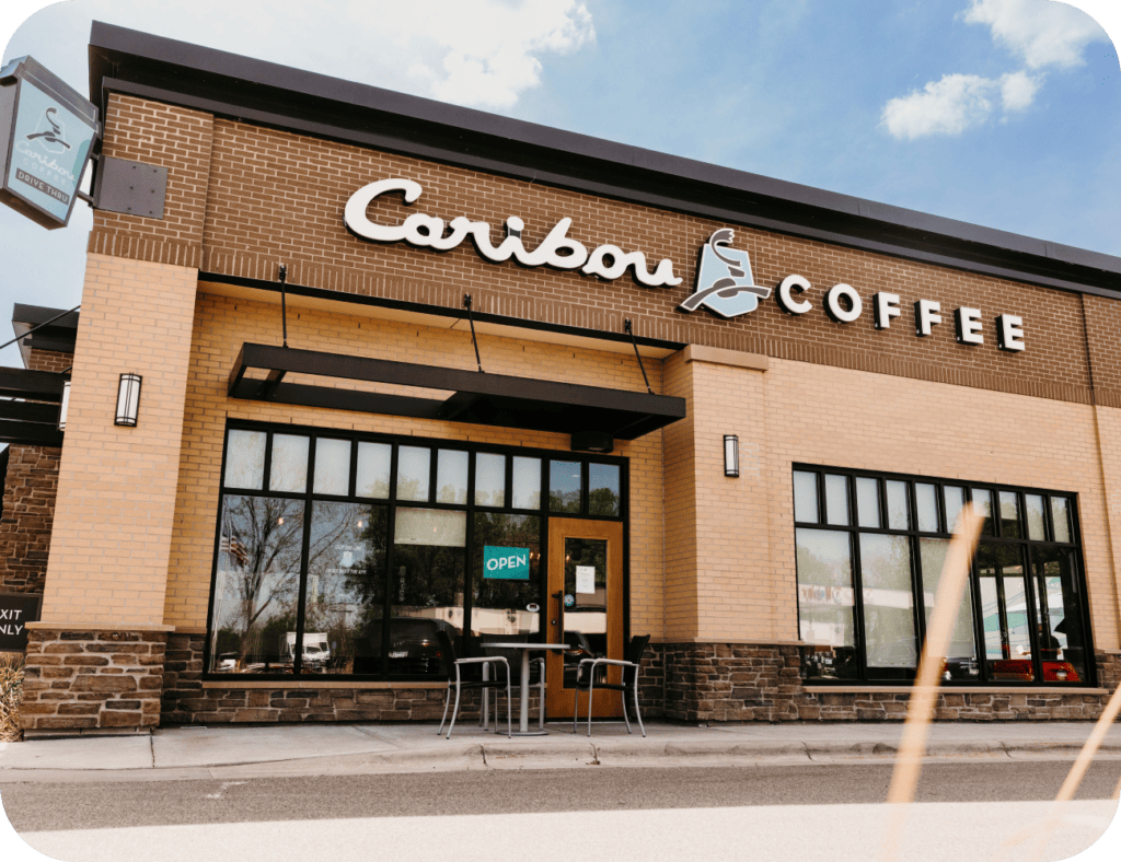 Exterior of a Caribou Coffee location