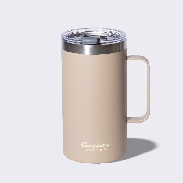 Solid Vibes Stainless Steel Handled Tumbler - Taupe - Caribou Coffee