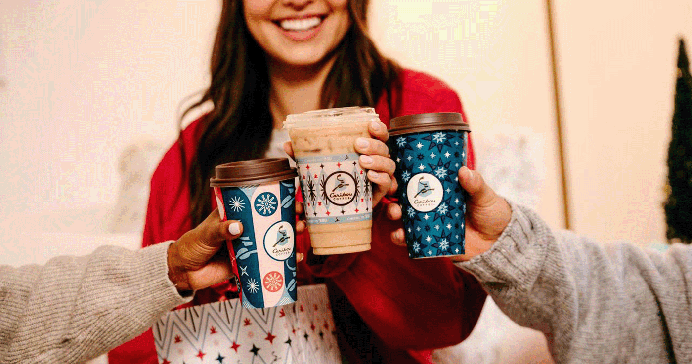 three caribou holiday cups