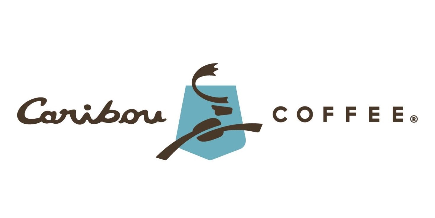 Caribou Coffee logo with leaping 'Bou in the middle