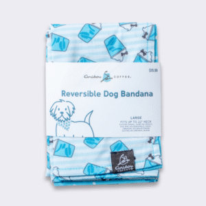 Caribou Coffee Reversible Printed Pet Bandana- Large