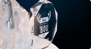 Photo of Caribou's "Best of the Bou" award