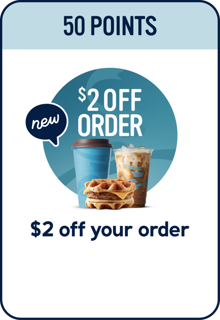 50 points $2 off your order