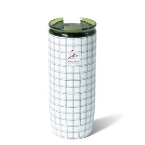 Fall Party 20oz Stainless Steel Logo Tumbler- Green Plaid