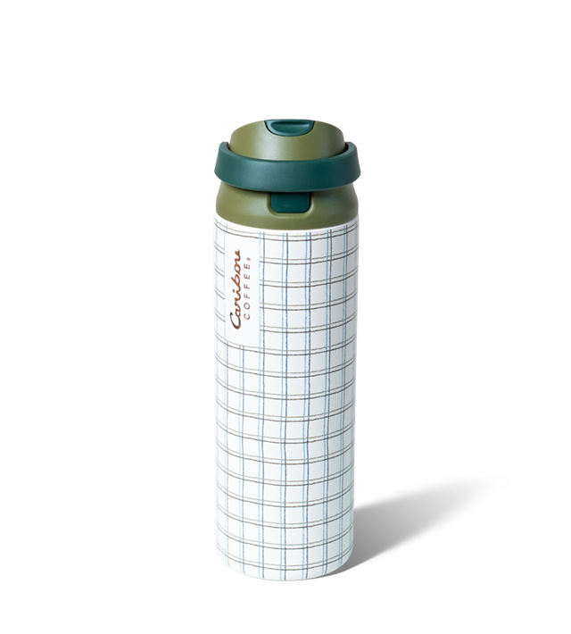 Fall Party 24oz Stainless Steel Multi Sip Hydration Tumbler - Green Plaid - Image 3
