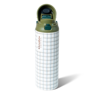 Fall Party 24oz Stainless Steel Multi Sip Hydration Tumbler - Green Plaid
