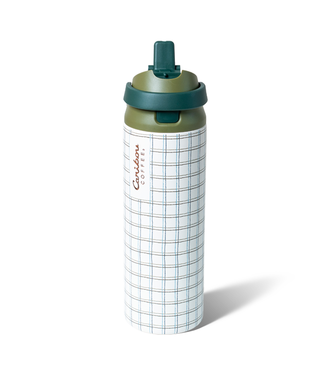 Fall Party 24oz Stainless Steel Multi Sip Hydration Tumbler - Green Plaid - Image 2