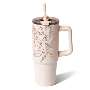 Falling Leaves 30oz Stainless Steel Hot/Cold Handled Tumbler - Cashmere