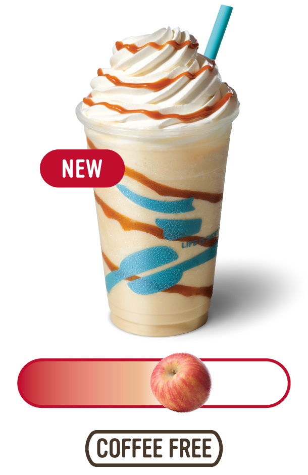 New Frozen Caramel Apple coffee free and medium honeycrisp apple intensity scale