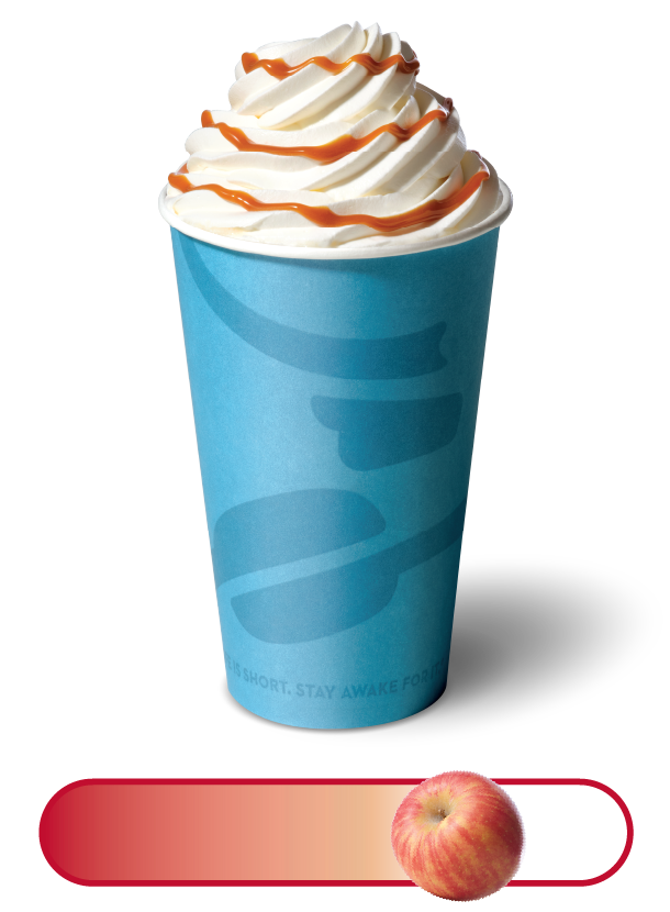 Honeycrisp Apple Caramel High Rise® Latte and medium/high honeycrisp apple intensity scale