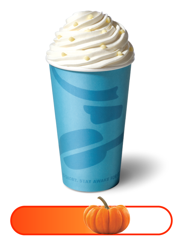 Pumpkin White Mocha and medium pumpkin intensity scale